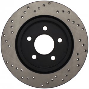 Ford Mustang Brake Rotor (1) - Right Rear - Stoptech - Drilled Sport - Black - `05-`14