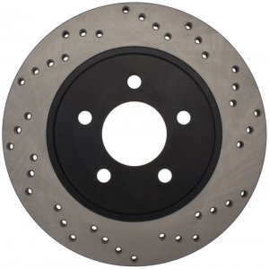 Ford Mustang Brake Rotor (1) - Right Rear - Stoptech - Drilled Sport - Black - `05-`14
