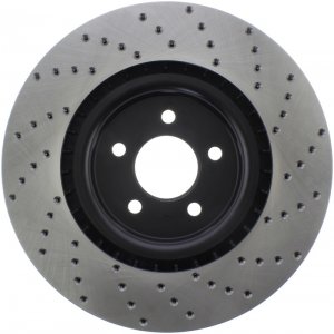 Ford Mustang Brake Rotor (1) - Front Right - Stoptech - Drilled Sport - Black - `07-`14