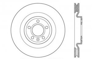 Ford Mustang Brake Rotor (1) - Front Right - Stoptech - Drilled - Black - `11-`14