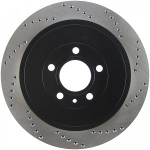 Ford Mustang Brake Rotor (1) - Rear Left - Stoptech - Drilled Sport - Black - `13-`14