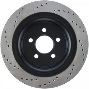Ford Mustang Brake Rotor (1) - Rear Left - Stoptech - Drilled Sport - Black - `15-`17