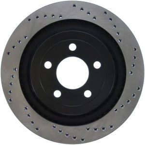 Ford Mustang Brake Rotor (1) - Rear Left - Stoptech - Drilled Sport - Black - `15-`17