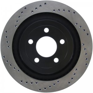 Ford Mustang Brake Rotor (1) - Rear Right - Stoptech - Drilled - Black - `15-`17