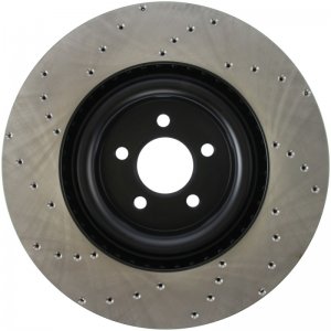 Ford Mustang Brake Rotor (1) - Front Left - Stoptech - Drilled Sport Rotor - Black - `15-`20