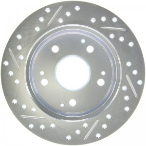 Acura RSX Brake Rotor (1) - Rear Left - Stoptech - Select Sport Drilled & Slotted - Black - `02-`06