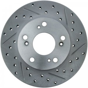 Acura RSX Brake Rotor (1) - Front Left - Stoptech - Select Sport Drilled and Slotted - Black - `02-`06