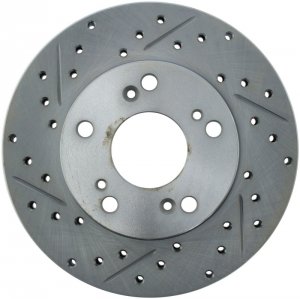 Acura RSX Brake Rotor (1) - Front Right - Stoptech - Slotted and Drilled - Black - `02-`06