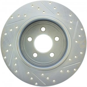 Dodge Charger Brake Rotor (1) - Rear Right - Stoptech - Slotted/Drilled, StopTech Select Sport - Zinc Coated - `06-`16