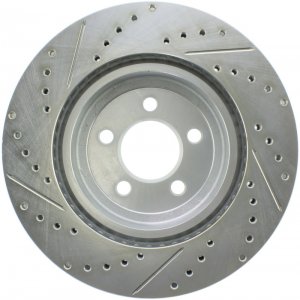 Dodge Charger Brake Rotor (1) - Front Left - Stoptech - Drilled and Slotted Sport - Black - `06-`19