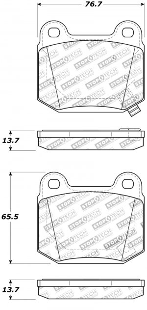 Nissan 350Z Brake Pads - Rear - Stoptech - ST-22 Street Touring - `03-`08