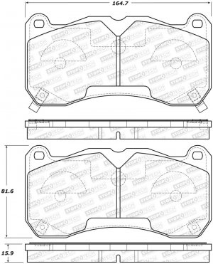 Ford Mustang Brake Pads - Front - Stoptech - Street - `13-`14
