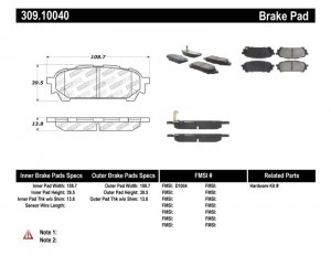 Subaru Forester Brake Pads - Rear - Stoptech - Sport - `04-`08