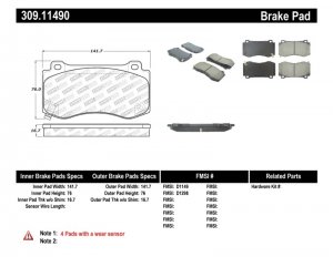 Dodge Charger Brake Pads - Stoptech - Sport - `06-`20
