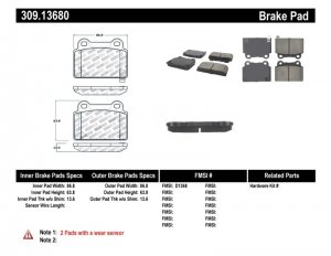 Mitsubishi Lancer Brake Pads - Rear - Stoptech - Sport - `08-`15