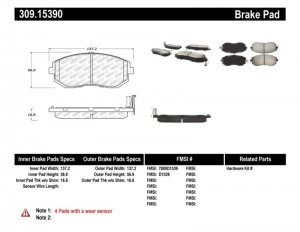 Subaru Forester Brake Pads - Front - Stoptech - Sport - `10-`18