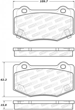 Chevrolet Corvette Brake Pads - Rear - Stoptech - Sport Performance - `14-`19