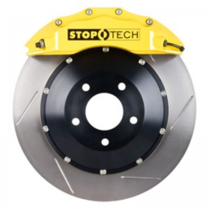 Chevrolet Corvette Brake Kit - Front - Stoptech - Slotted 2 Pc. Zinc Coated Rotor + StopTech Street Performance Pads + StopTech Calipers - Yellow - `06-`09