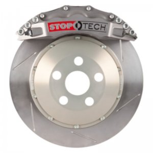 Chevrolet Corvette Z06 Brake Kit - Front - Stoptech - Trophy STR-60 Calipers + Slotted AeroRotors + Street Performance Pads - `06-`13