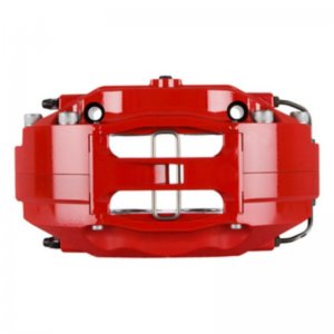 Ford Mustang Brake Kit - Front - Stoptech - Slotted/Drilled Rotors + Street Performance Pads + Calipers - Red - `05-`14