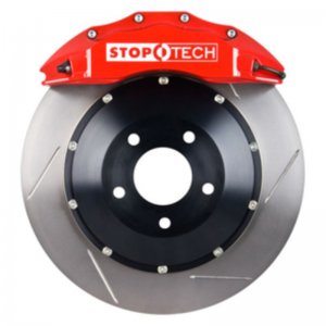 Nissan 350Z Brake Kit - Front - Stoptech - Slotted/Drilled Rotors + StopTech Street Performance Pads + StopTech Calipers - Red - 2009