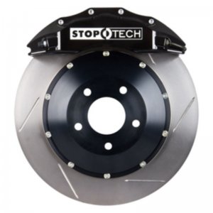 Mitsubishi Lancer Brake Kit - Front - Stoptech - Slotted 355x32mm Rotors + Street Performance Pads + ST-60 Calipers - Black - `08-`09