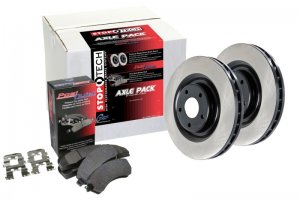 Nissan 350Z Brake Pads + Rotors - Front - Stoptech - Premium Black E-coated Rotors + Posi Quiet Pads - Black - 2009