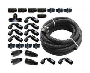 Subaru WRX Flex Fuel Kit - Torque Solution - Braided Fuel Line Kit for -6 Aeromotive FPR - `02-`14