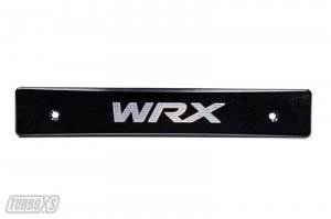 Subaru WRX License Plate Delete - Turbo XS - Billet Aluminum with Machined WRX Logo - Black - `15-`19