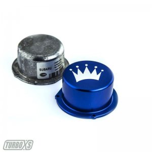 Subaru WRX Vacuum Pump Cover - Turbo XS - Billet Aluminum - Blue - `15-`19