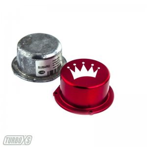 Subaru WRX Vacuum Pump Cover - Turbo XS - Billet Aluminum - Red - `15-`19