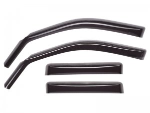 Toyota Tacoma Double Cab Wind Deflectors - Front and Rear - WeatherTech - Dark Smoke - `05-`13