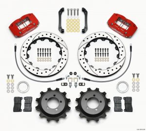 Subaru WRX Brake Kit - Rear - Wilwood - Dynapro Radial Kit 12.88in Drilled - Red - `06-`07