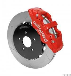 Nissan 350Z Brake Kit - Front - Wilwood - AERO6 14.00 Rotors + Lines - Red - `03-`09