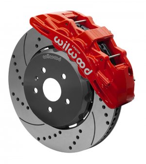 Chevrolet Camaro SS Brake Kit - Front - Wilwood - Slotted/Drilled Rotors + SX6R - Red - `10-`14