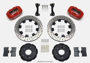Acura RSX Brake Kit - Front - Wilwood - 12.19in Drilled Rotors + Wilwood Pads - Red - `02-`06