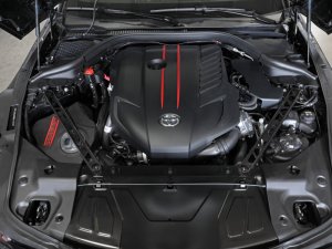 Toyota GR Supra Strut Brace - Front - aFe - 304 Stainless Steel - Black - `20-`23