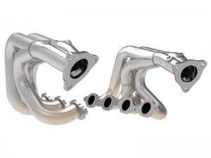 Chevrolet Corvette C8 Performance Exhaust - aFe - Twisted Steel Long Tube Header - Brushed - `20-`25