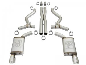 Ford Mustang Performance Exhaust - aFe - MACH Force-Xp 3in 304 SS Cat-Back - Polished Tips - `15-`17