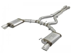 Ford Mustang Performance Exhaust - aFe - MACH Force-Xp 3in 304 SS Cat-Back - Polished Tips - `15-`17
