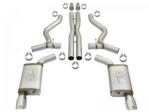 Ford Mustang Performance Exhaust - aFe - MACH Force-Xp 3in Sport Tone Cat-Back w/ Resonator - Polished - `15-`17