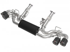 Chevrolet Corvette C8 Performance Exhaust - aFe - MACH Force-Xp Cat-Back w/ NPP Exhaust Valve Carbon Fiber Tip - `20-`25
