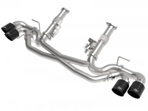 Chevrolet Corvette C8 Performance Exhaust - aFe - MACH Force-Xp Cat-Back, 304SS, No Muffler, Black Tip - Black - `20-`25