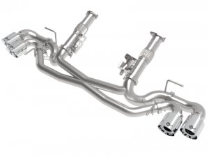 Chevrolet Corvette (C8) Performance Exhaust - aFe - MACH Force-Xp Cat-Back w/o Muffler - Polished - `20-`25