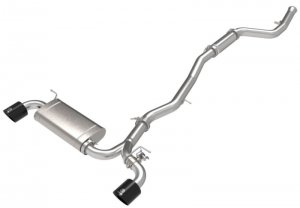 Toyota Supra Performance Exhaust - aFe - Cat Back, Takeda, Dual Black Tips - Black - `21-`24