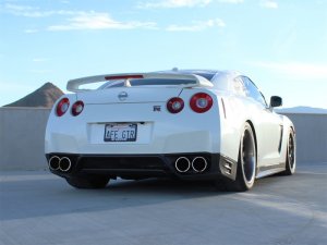 Nissan GT-R Performance Exhaust - aFe - Cat Back, Dual Transverse, Takeda 3in to 2-1/2in - Carbon Fiber - `09-`14