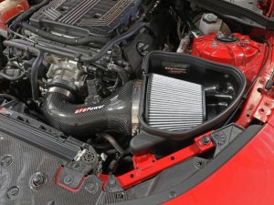 Chevrolet Camaro ZL1 Performance Air Intake - aFe - Track Series Carbon Fiber CAI System w/ Pro-DRY S Filters - `17-`24