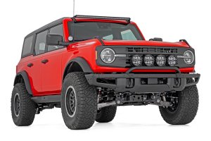 Ford Bronco Front Light Bar Mount - OE Modular Steel Bumper - 6.5 Inch Round LED (Quad) Ford Bronco Front Light Bar Mount - OE Modular Steel Bumper - 6.5 Inch Round LED (Quad)