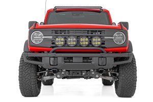 Ford Bronco Front Light Bar Mount - OE Modular Steel Bumper - 6.5 Inch Round LED (Quad) Ford Bronco Front Light Bar Mount - OE Modular Steel Bumper - 6.5 Inch Round LED (Quad)