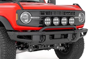 Ford Bronco Front Light Bar Mount - OE Modular Steel Bumper - 6.5 Inch Round LED (Quad) Ford Bronco Front Light Bar Mount - OE Modular Steel Bumper - 6.5 Inch Round LED (Quad)